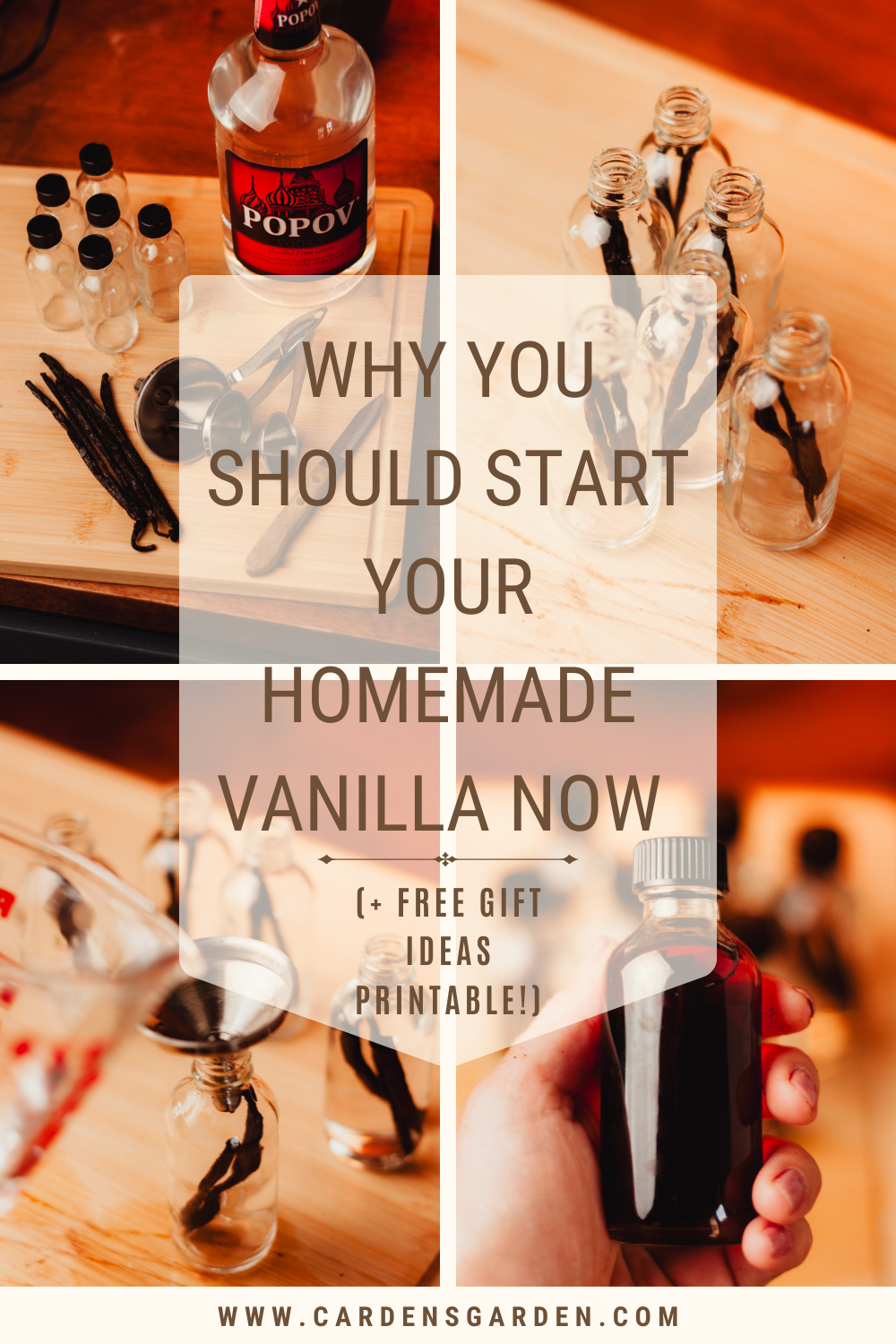 homemade vanilla extract along with ingredients to make it
